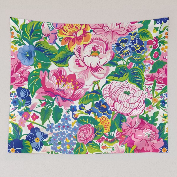 Item preview, Preppy large scale summer flowers designed and sold by SophieClimaArt.