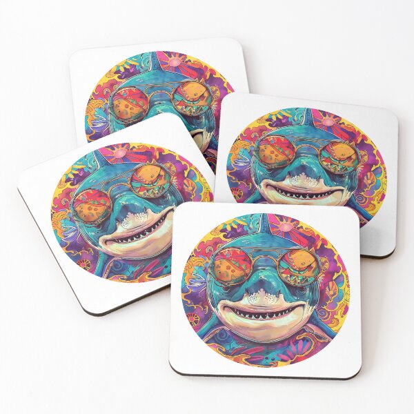 Item preview, Shark in Sunglasses Aloha Retro Hawaii Beach Jawsome  designed and sold by ArtFromBeyond.