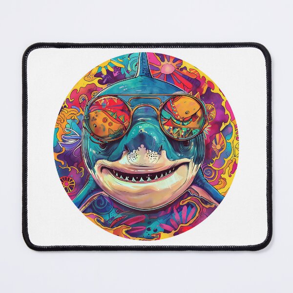 Item preview, Shark in Sunglasses Aloha Retro Hawaii Beach Jawsome designed and sold by ArtFromBeyond.