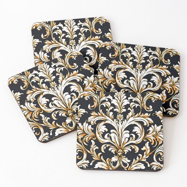 Item preview, Damask Black pattern. designed and sold by NOON tee gallery.
