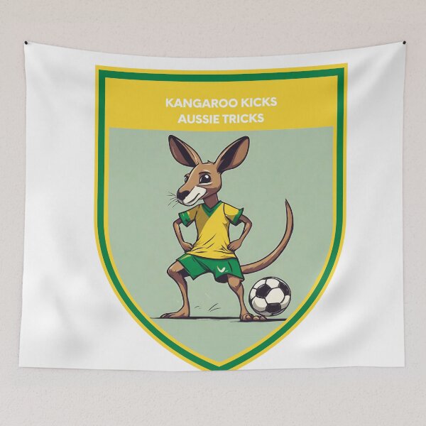 Item preview, Kangaroo Kicks & Aussie Tricks Soccer Player funny Kangaroos designed and sold by lozsart.