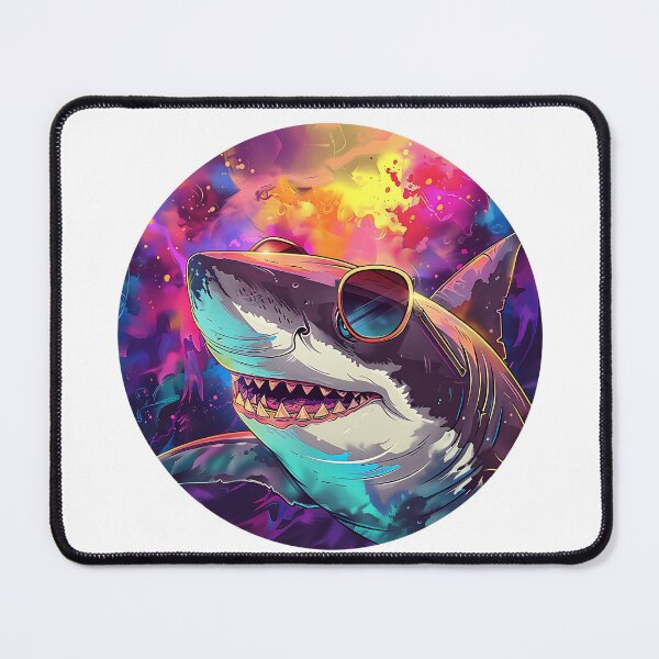 Item preview, Shark in Sunglasses Aloha Retro Hawaii Beach Jawsome designed and sold by ArtFromBeyond.