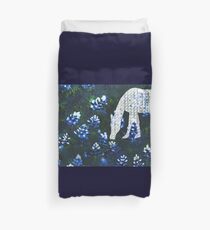 Horsing around blue bonnets Duvet Cover