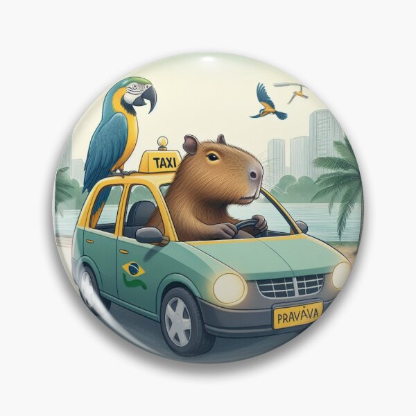 Item preview, Capy Driving Taxi1 designed and sold by Capybara Art Lover.