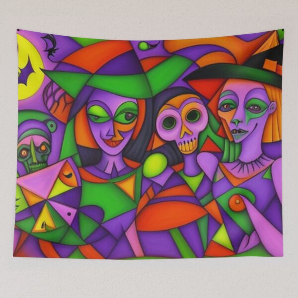 Item preview, Vintage Classic Halloween Witches Gathering designed and sold by TheDarkWardrobe.