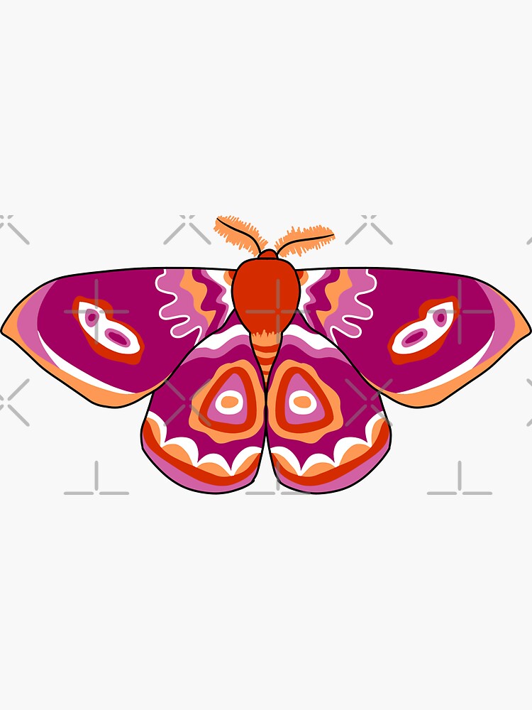 Thumbnail 3 of 3, Sticker, Lesbian Pride Moth designed and sold by Fave101.