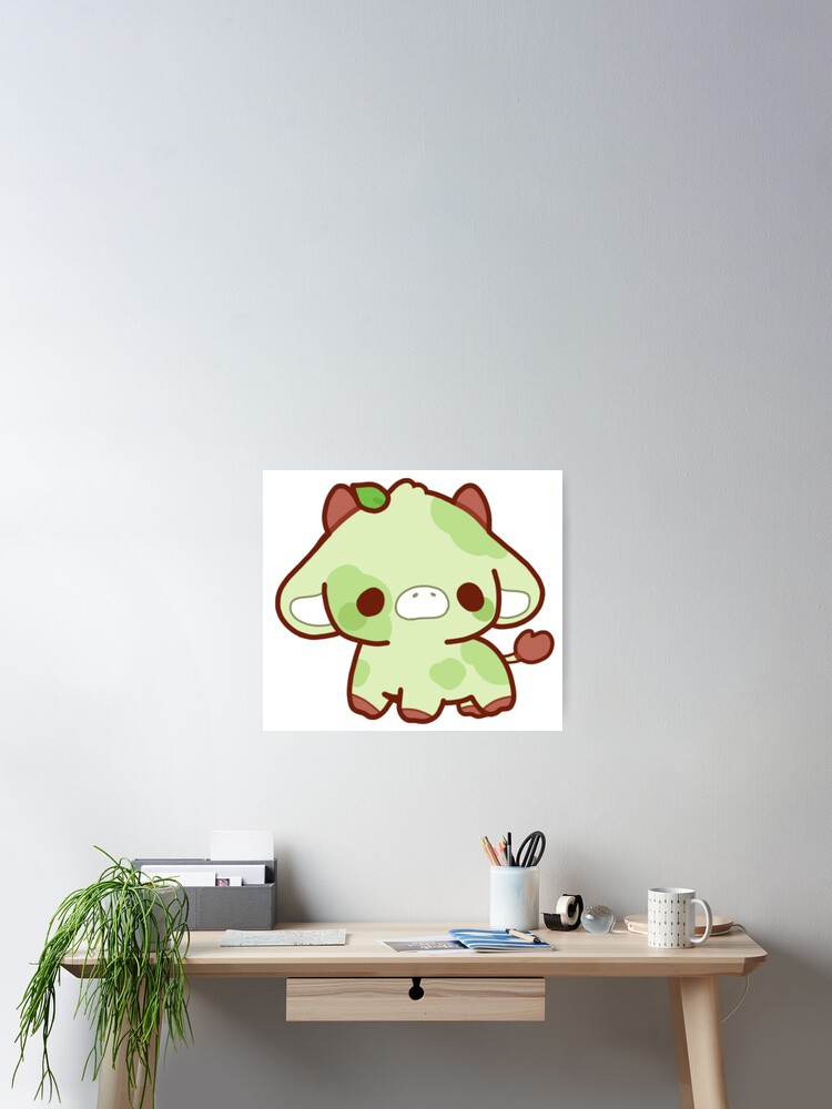Kawaii Lime Cow Poster