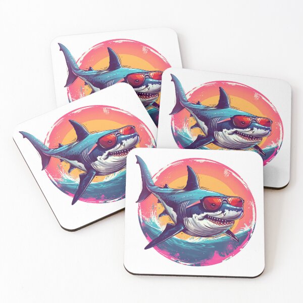 Item preview, Shark in Sunglasses Aloha Retro Hawaii Beach Jawsome  designed and sold by ArtFromBeyond.