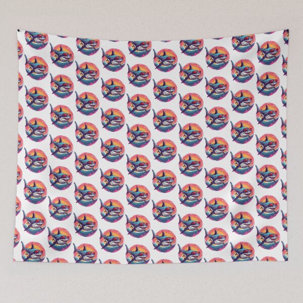 Item preview, Shark in Sunglasses Aloha Retro Hawaii Beach Jawsome  designed and sold by ArtFromBeyond.