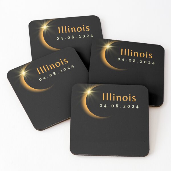 Item preview, 2024 Total Solar Eclipse State Illinois April 8, 2024 designed and sold by StarByAsem.