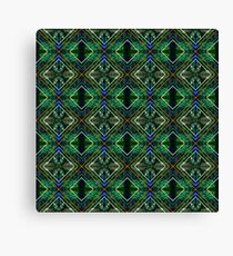 Graphic Mirrored Peacock Canvas Print