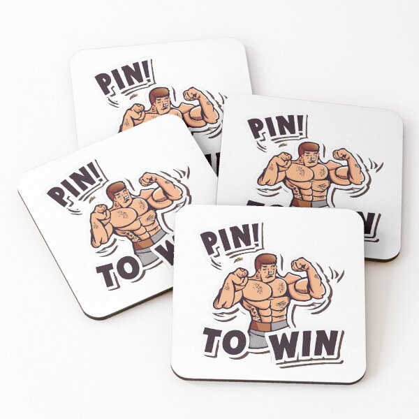 Item preview, Cartoon Wrestler - Pin to Win Muscle Pose designed and sold by NiftyWrx.