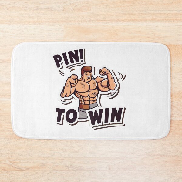 Item preview, Cartoon Wrestler - Pin to Win Muscle Pose designed and sold by NiftyWrx.