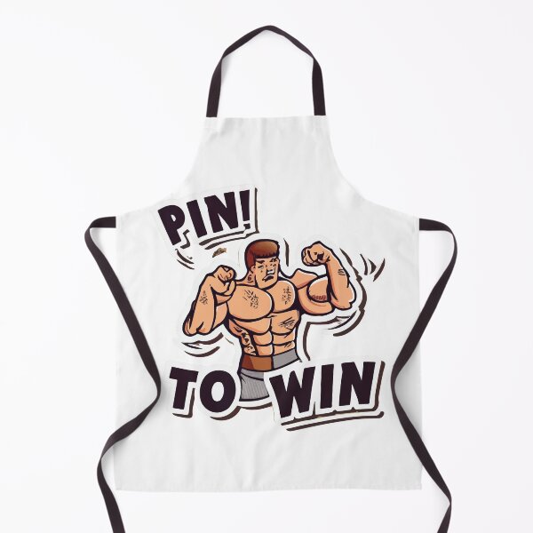 Item preview, Cartoon Wrestler - Pin to Win Muscle Pose designed and sold by NiftyWrx.