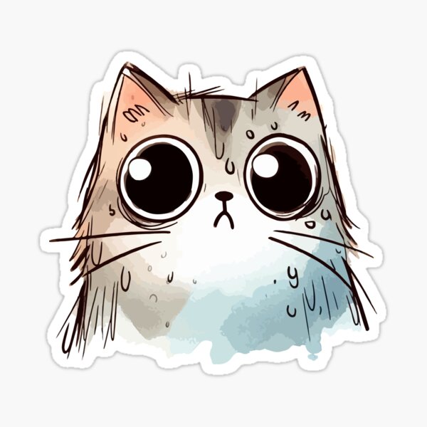 Item preview, Chaotic cute cat  designed and sold by DEVINE-PIXELZ.