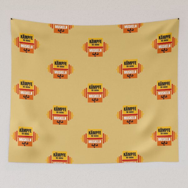 Item preview, Kämpfe für deine Muskeln | Yellow Background designed and sold by RM-Journey.