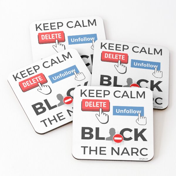 Item preview, Keep Calm Delete Unfollow Block the Narc | Narcissistic Abuse Survivor designed and sold by QuirkyGuacamole.