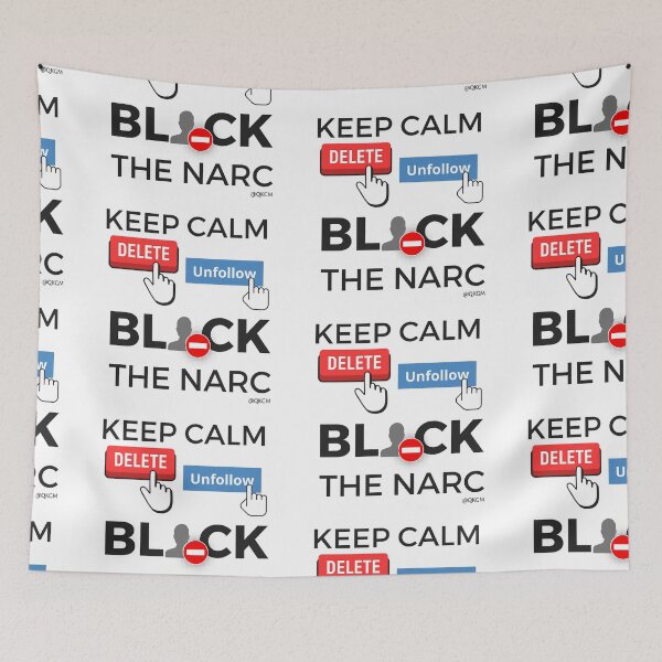 Item preview, Keep Calm Delete Unfollow Block the Narc | Narcissistic Abuse Survivor designed and sold by QuirkyGuacamole.