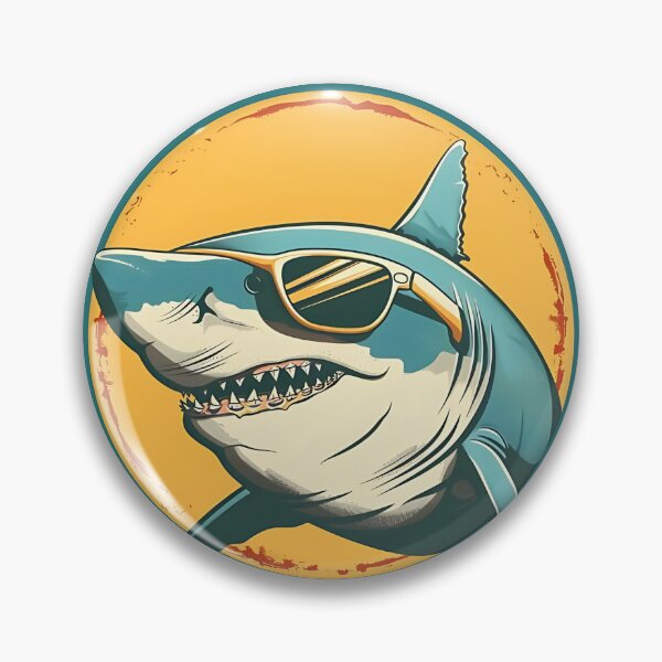 Item preview, Shark in Sunglasses Aloha Retro Hawaii Beach Jawsome  designed and sold by ArtFromBeyond.
