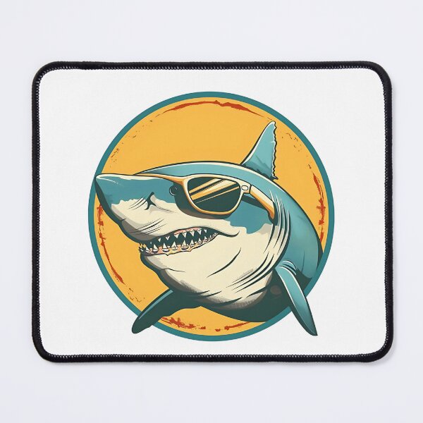 Item preview, Shark in Sunglasses Aloha Retro Hawaii Beach Jawsome designed and sold by ArtFromBeyond.