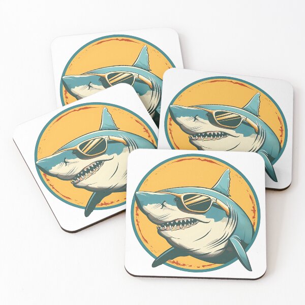 Item preview, Shark in Sunglasses Aloha Retro Hawaii Beach Jawsome  designed and sold by ArtFromBeyond.