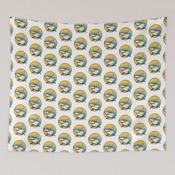 Item preview, Shark in Sunglasses Aloha Retro Hawaii Beach Jawsome  designed and sold by ArtFromBeyond.