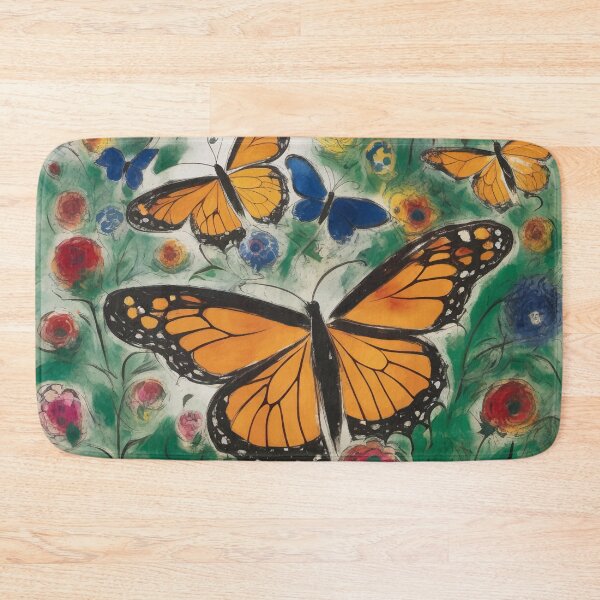 Item preview, Monarch Butterflies Painting Marc Chagall Inspired designed and sold by retrographics.