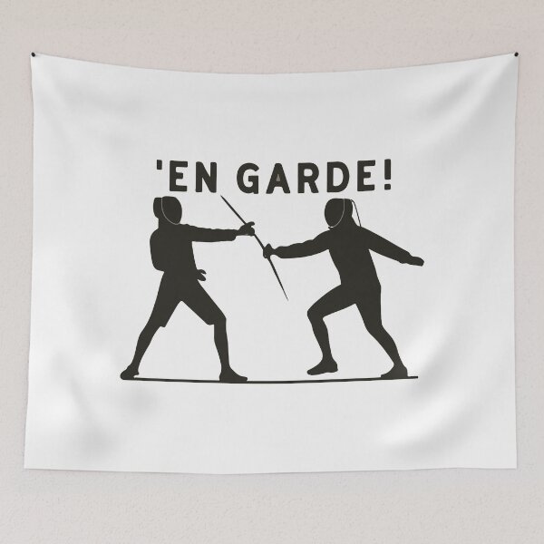 Item preview, Fencers Duel Silhouette - 'En Garde!' Quote designed and sold by NiftyWrx.