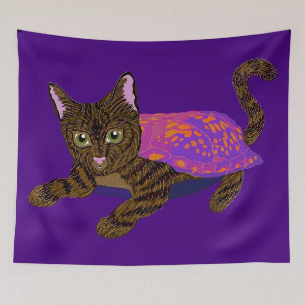 Item preview, Striped Box Turtle-Cat designed and sold by EarlyBirdEva.
