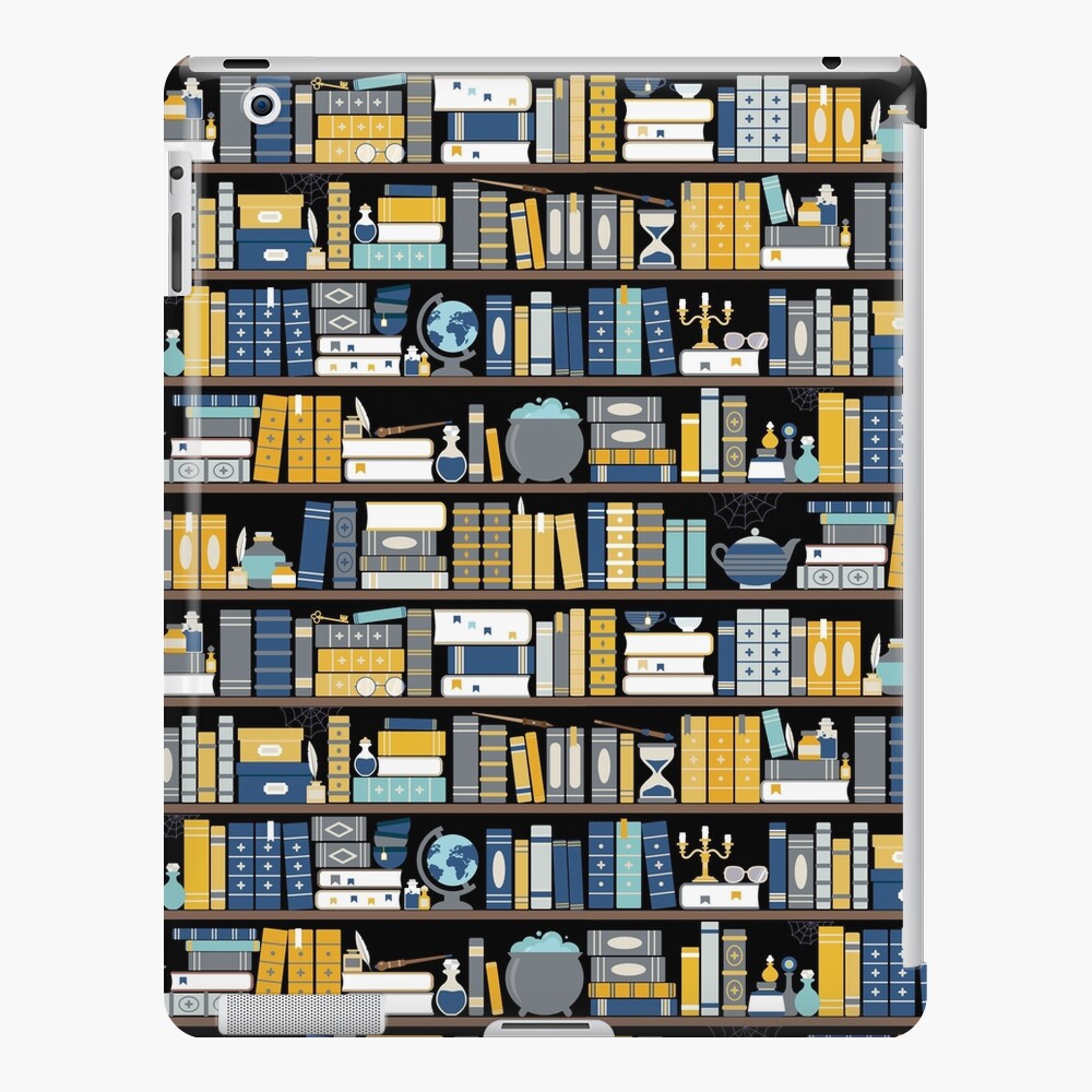 Bookcase Pattern - Blue Yellow Library iPad Case & Skin