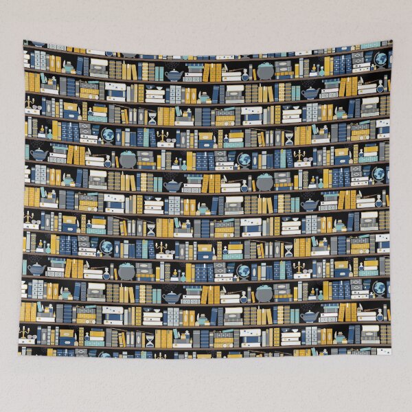 Item preview, Bookcase Pattern - Blue Yellow Library designed and sold by Kit Cronk.