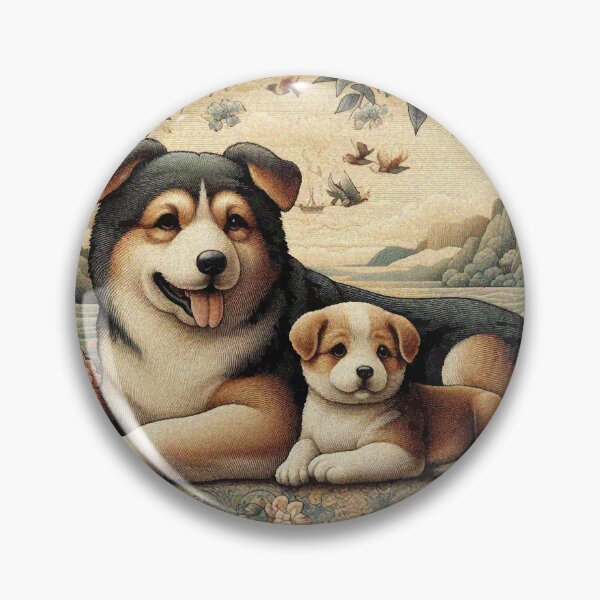 Artikelvorschau, Mama Hund und süßer Welpe Freizeit im Freien entworfen und verkauft von Illuministique.