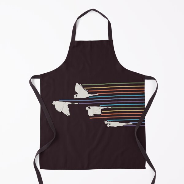 Item preview, Black cockatoos in white with rainbow trails.  designed and sold by Old Friends.