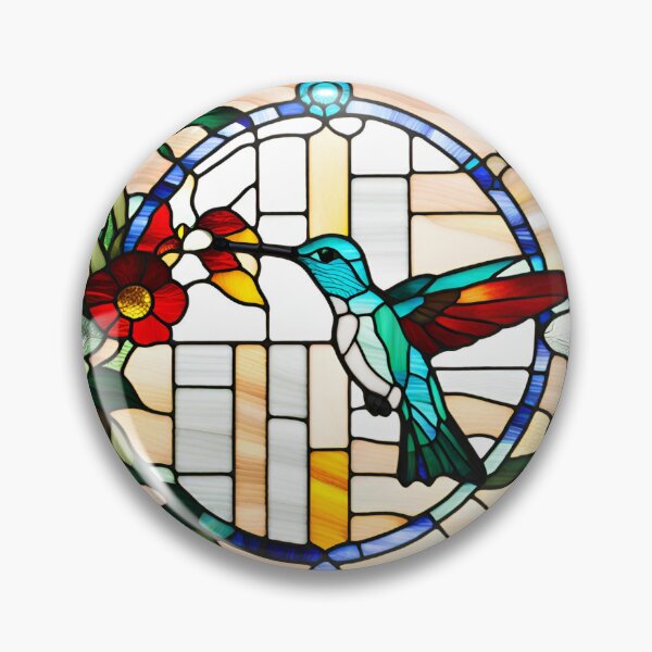 Item preview, Hummingbird Stained Glass v1 - Gardening  designed and sold by blankslategardn.