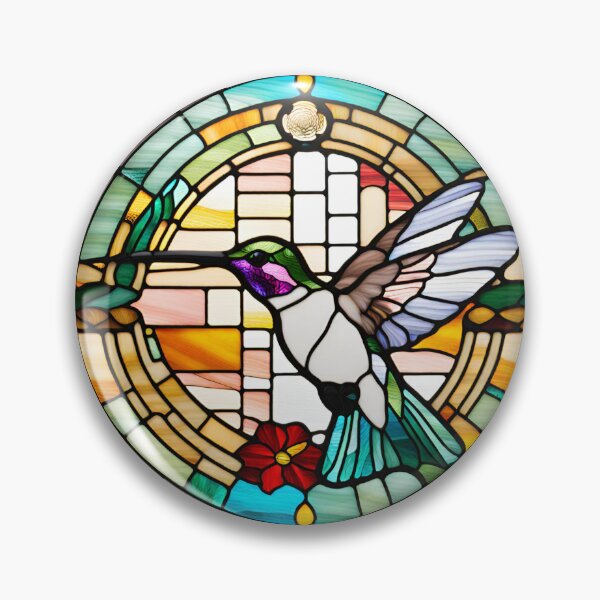 Item preview, Hummingbird Stained Glass v2 - Gardening designed and sold by blankslategardn.