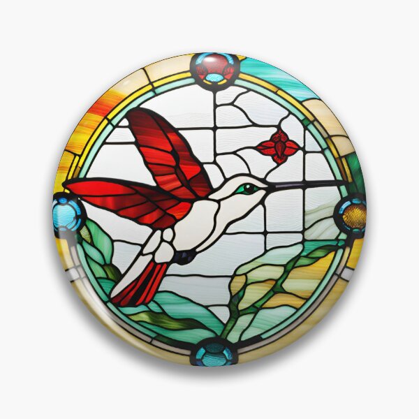 Item preview, Hummingbird Stained Glass v3 - Gardening designed and sold by blankslategardn.