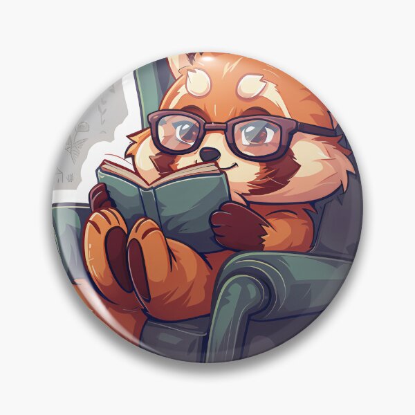 Item preview,  Red Panda Cartoon Sitting Reading A Book designed and sold by Alexanderab6.
