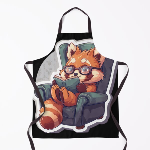 Item preview, Red Panda Cartoon Sitting Reading A Book designed and sold by Alexanderab6.
