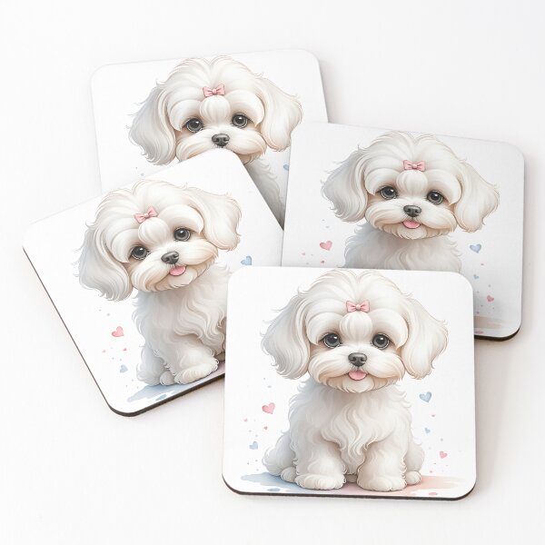 Item preview, Adorable Maltese Puppy with Pink Bow designed and sold by DesignsbyVelvet.