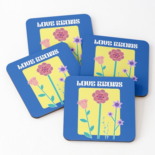Item preview, Love grows vintage look hippie flower power poster type design designed and sold by StudyPuff.