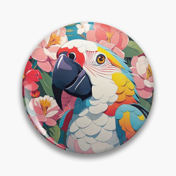 Item preview, Parrot's Garden Melody, colorful macaw designed and sold by SievesWeaves.