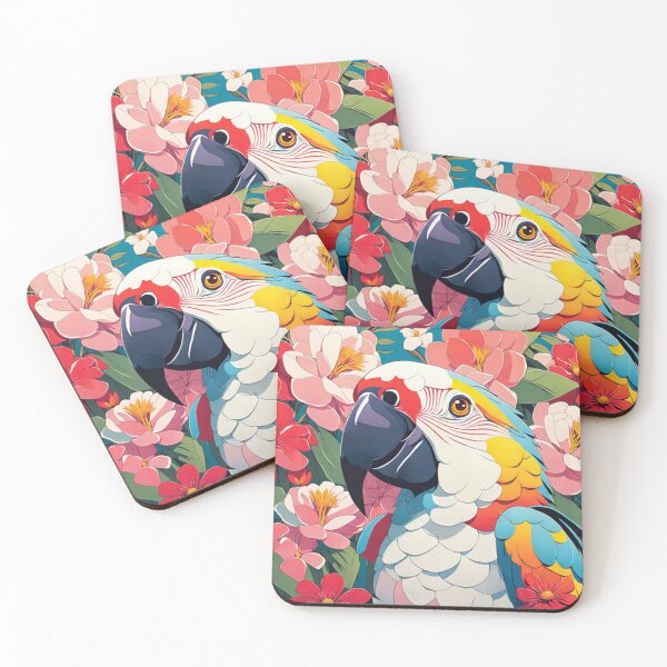 Item preview, Parrot's Garden Melody, colorful macaw designed and sold by SievesWeaves.