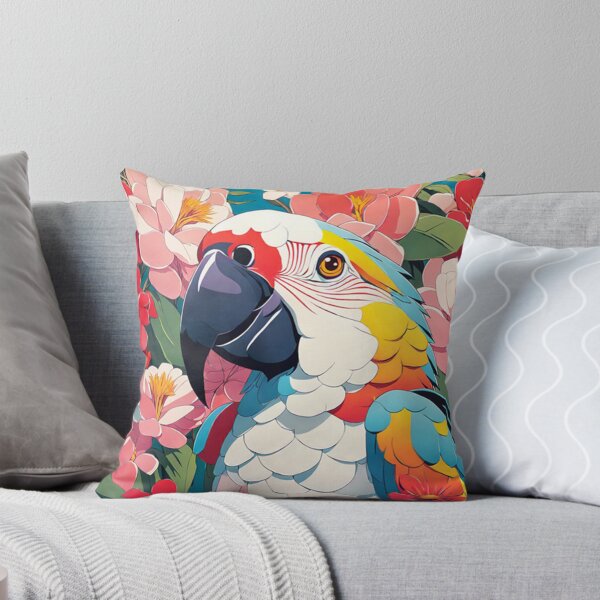 Item preview, Parrot's Garden Melody, colorful macaw designed and sold by SievesWeaves.