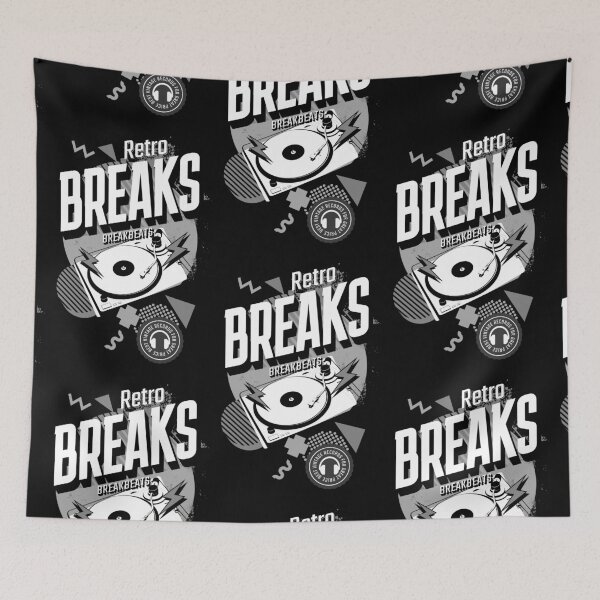Item preview, BREAKBEAT  - Retro Breaks Turntable Y2K (White/Grey) designed and sold by Discothreadz.