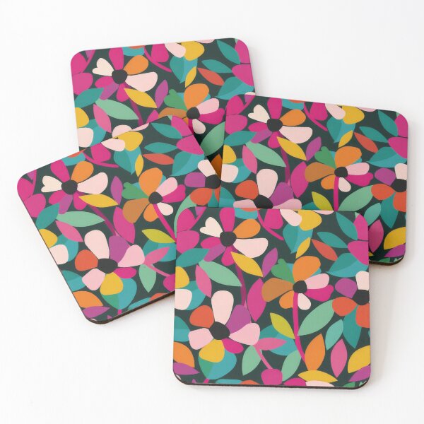 Item preview, Bold colourful abstract floral pattern design designed and sold by PrettyPinkSkies.