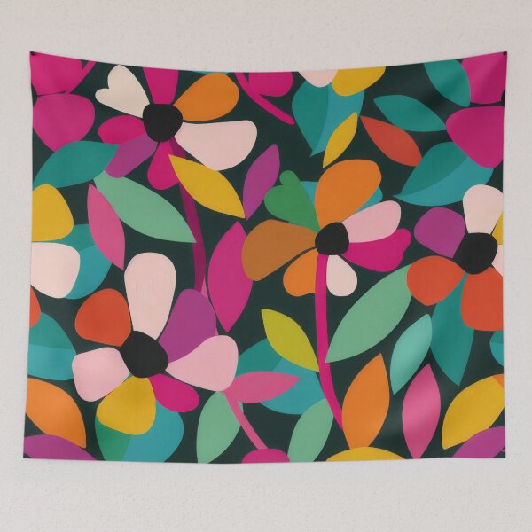 Item preview, Bold colourful abstract floral pattern design designed and sold by PrettyPinkSkies.
