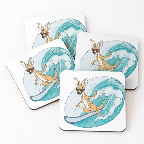 Item preview, Funny Surfing Australian Kangaroo  designed and sold by lozsart.