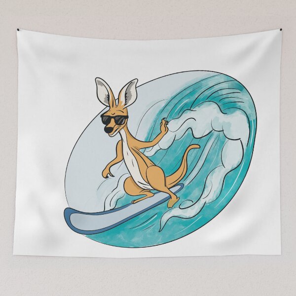 Item preview, Funny Surfing Australian Kangaroo  designed and sold by lozsart.