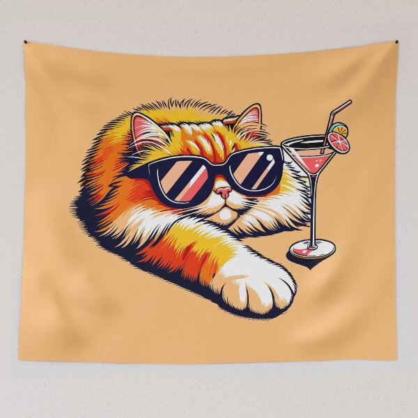 Item preview, Chill Vibes Feline, Sunbeam Lounging Tabby, I'm not lazy; I'm energy efficient, Lazy Cat on a Sunny Day, Expression is complete relaxation Updated designed and sold by FEBRICAST.
