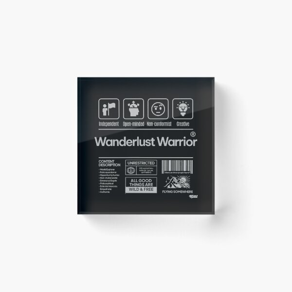 Item preview, Wanderlust Warrior Typography T-shirt Artwork! designed and sold by Obsidian Ink by Wilshire.